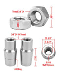 Beefed Up Heavy Duty Three Eighths By Three Eighths Twenty Four Thread Heim Joints Rod End Kit For Panhard Bar Left And Right Hand With.058 Bungs heat treated chrome plated 3/8-24 rod ends