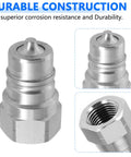 Heavy Duty Hydraulic Quick Connect Coupler Set 3/8 Inch NPT ISO 7241 A Pioneer Style With Dust Caps Poppet Universal Fit