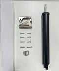 Wind-Resistant Heavy-Duty Door Closer 35Kg With Adjustable Speed, Polished Metal Finish, parts on white background