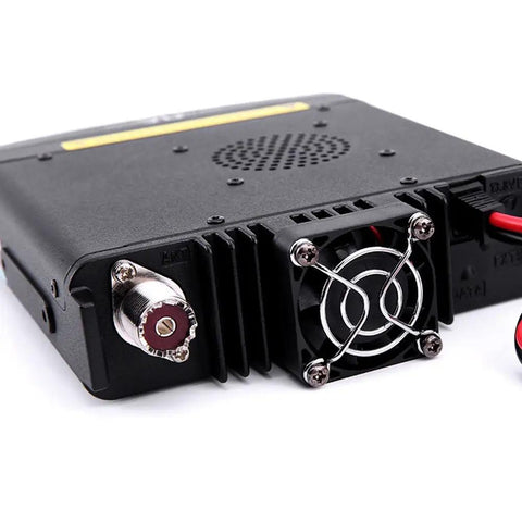Rear view of Quad Band 50W Cross Band Car Ham Radio With Alphanumeric Display CTCSS DCS DTMF 2 Tone 5 Tone FM Transceiver