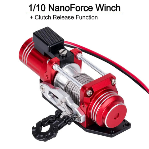 Sick Simulated Electric Winch Made From CNC Aluminum Alloy For 1 10 Rc Crawler Upgrade Parts With Realistic Red Finish and Clutch Function