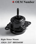 3 Pcs Premium Engine Motor Mount And Transmission Mount Set For 2016 2017 2018 2019 Ford Explorer showing right motor mount with OEM numbers.