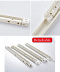 Beefy Drawer Slides Kit 1 Pair Metal Runners With 50kg Load, Two-Section Full Extension For Kitchen Cabinets, Dresser, Bathroom And Keyboard Storage, Anti Rust Wear Resistant White Finish, detachable white metal runners