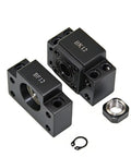 BK12 Fixed Side and BF12 Standard End Supports for SFU1605 SFU1610 Ballscrews, CNC, black carbon steel 16mm shaft support