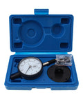 Pro Grade Metric Dial Indicator 0 To 10 MM With 0.01 MM Increments, Waterproof Cover, Lug Back, Stainless Stem in blue case