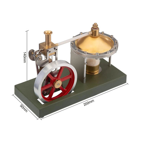 Retro Steam Engine Kit For DIY Assembly, Metal Steam Engine Model with spherical boiler, large flywheel, clear cylinder piston view