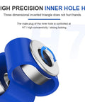 High precision inner hole H7 on blue metallic coupling, part of D27L40 8X8mm Encoder Shaft Coupling Double Loop Beefy Flexible Aluminum.