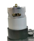 Close-up of 24V 555 22000RPM High Speed Electric Motor for Ride On Cars Upgrade DC Drive Engine Replacement with gear options.