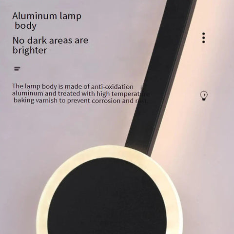 JGSYD Led Dimmable Wall Lamp with Remote Control Wall Lights 2700K-6500K Indoor Long Strip Wall Sconce Aluminum Acrylic Modern Strips Lights Hallway Stair Bar Living Room Bedroom,Black Square-80Cm close-up of aluminum lamp body.