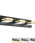 Black 4 Light Vanity LED Bathroom Light Fixture For Modern Homes, 32 Inch Wide By 6 Inch High By 4 Inch Deep, Three Color Temperature Options