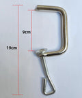 3X Pasta Maker Clip Fix Replacement Handle Stainless Steel Holding Clamp For Noodles And Wrappers, Dumpling Wrappers, Dumplings And More, Pro Grade DIY Repair Parts And Tools, Heavy Duty Kitchen Accessory 9cm clamp shown with 19cm length