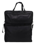 Black rugged solar panel carrying case for camping and RV travel with 600D Oxford fabric, front view, handles visible