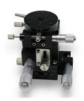 Motorized Rotary Positioning Stage XZR40-R with micrometer, showing precise optical alignment features for lab use.