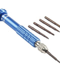 Cool 5-in-1 Chrome Vanadium Screwdriver Set Perfect For Phone Watch Repair With Torx T5 T6 Bits And Rugged Precision Hand Tool Kit That You Gotta Have! blue metal handle with 5 precision bits