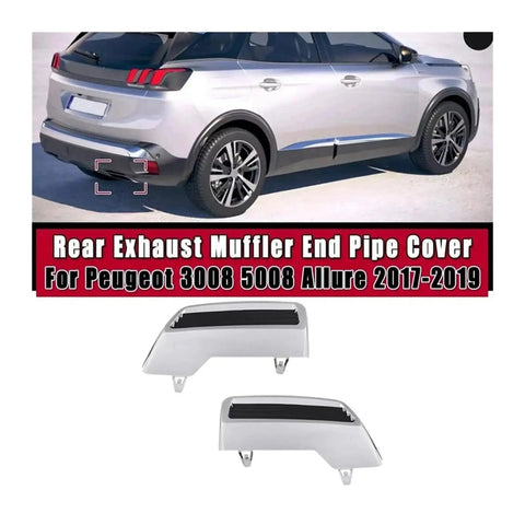 Beefed Up Chrome Stainless Steel Rear Exhaust Muffler Tail Pipe Cover for Peugeot 3008 5008 Allure 2017 2018 2019 Adds Boss Look While Shielding Exhaust From Rain Dust Debris