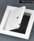 Heavy Duty Aluminum Alloy Access Panel 6X6 Inch Service Door with white coating and hinges for wall and ceiling electrical repair.