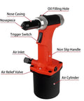 Heavy Duty Air Rivet Gun Kit For Auto Construction And Metalwork With 20mm Stroke And 2800 Kg Pulling Force Professional Pneumatic Riveting Tool