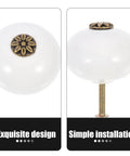 Two Pack Single Hole Dresser Handles For Cabinets And Drawers White Antique Round Door Knobs side and top view