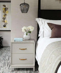 Bedroom nightstand with Antique Brass Zinc Alloy Cabinet Pulls 12 Pack Three And Three Quarters Inch Hole Centers Drawer Handles