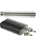 Heavy Duty 1500W Finned Heating Element 230V Square 40X80Mm Stainless Steel Hot Air Heater with mounting plate from above.