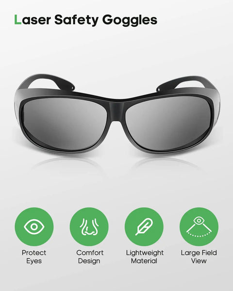 Front view of Beast Mode Laser Safety Glasses For Ultraviolet To Visible To Near Infrared And Mid Infrared Protection OD6 Plus