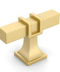 10 Pack Brushed Gold Cabinet Knobs 1.46 Inch 37mm Single Hole Rectangle Drawer Pulls for Cabinets Dressers Bathrooms Easy To Install with 120 Days After Sales Guarantee ZH0067