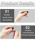 Hand holding a black vinyl cap from the Round Rubber End Cap Set With 60 Black Vinyl Protective Sleeves For Screw Thread Protectors.