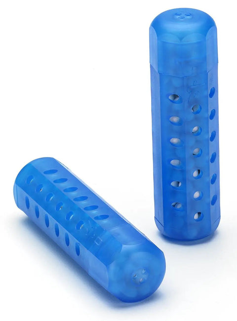 Two blue Universal Aquastick Humidifier Treatment sticks for ultrasonic and evaporative units, antimicrobial water additive, safe for home humidifiers.