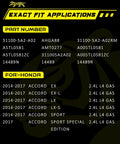 Exact fit applications list for Beefed Up Alternator For Honda Accord 2014 2015 2016 2017 2.4L L4 12V 110A Clockwise 7 Groove Pulley