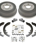 Heavy Duty Rear Brake Drum And Shoe Kit With Wheel Cylinders For Jeep Liberty 2002, Includes 8 Pcs Non Asbestos Organic Pad Set