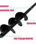 4 Inch By 25 Inch Garden Auger Drill Bit For Planting Bulbs And Bedding Plants, Spiral Bulb Auger With Three Eighths Inch Hex Drive