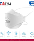 Pro Grade NIOSH Approved N95 Particulate Respirator Mask Made In USA Tri Fold Cup Fish Style 20 Pack White Non Oil Based Particles