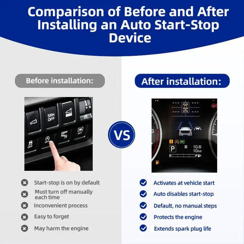 Comparison of Subaru Forester start-stop feature before and after using Plug And Play Auto Start Stop Eliminator