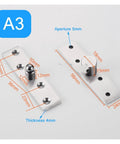 Rock Solid Heavy Duty Pivot Hinge 40 Pack Stainless Steel 360 Degree Rotary Hidden Door Hardware Rust Resistant Built Like A Tank Smooth Swing No Fuss Install For Cabinets And Closets detailed view of stainless pivot hinge measurements