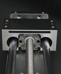 Close-up of 3 Axis Sliding Table For Milling And CNC DIY Projects With 16 Inch Stroke SFU1605 Linear Stage and Ballscrew Actuator