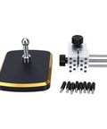 Versatile Mini Vise Table Top Clamp For Hobby Jewelers Features Rotating Base and Adjustable Angles for precise crafting with aluminum base.