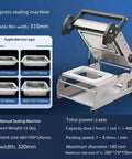 Lkjuiow Heat Sealing Machine For Shrink Wrapping With Quick 26 By 17cm Tray Sealer Compact stainless steel manual sealing device.