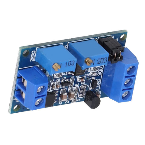 Heavy Duty Current To Voltage Converter Industrial Signal Module With Adjustable Zero Point, compact PCB with connectors.