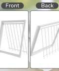 Two Pigeon Cage Doors One Way Entrance Iron For Racing And Breeding, 11.81 x 10.24 Inches White, front and back view