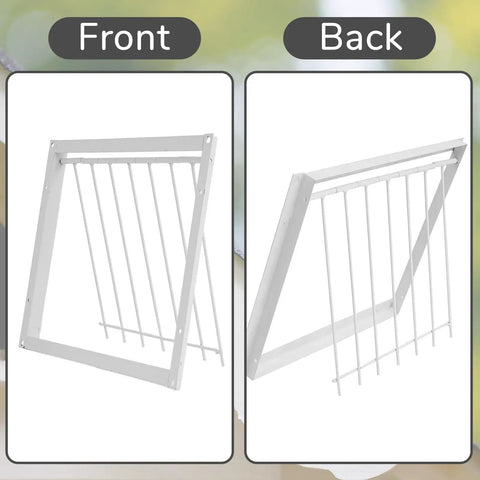 Two Pigeon Cage Doors One Way Entrance Iron For Racing And Breeding, 11.81 x 10.24 Inches White, front and back view