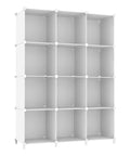 Cube Storage Organizer 12 Cube Bookshelf DIY Plastic Closet Clothes Shelves With Wooden Mallet Stackable Storage Solution