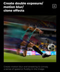 82mm Unilateral Blur Ghost Motion Filter for Camera Lens in action creating motion trails in a sports scene