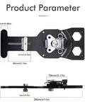 ShengQuanHao Adjustable Aluminum Alloy Guide Rail Tool For Precision Wood Cutting And Home Carpentry dimensions with measurements.