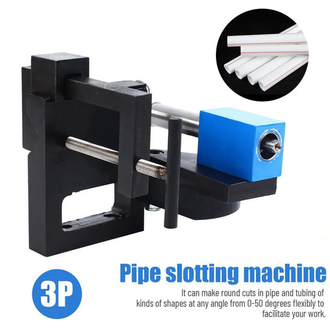Heavy Duty Industrial Pipe Puncher With Tough As Nails Quarter Inch Steel Frame, adjustable clamps for precise cuts in metal and plastic.