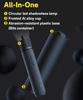 Cordless Electric Screwdriver Kit With USB C Charge, frosted alloy cap, shadowless LED lamp, plastic base bit holder