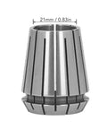 Heavy Duty Spring Collet Chuck 21mm showing detailed design for CNC Router Engraving Machine Milling Lathe Tools.