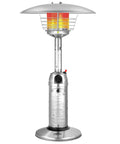 Outdoor Propane Patio Heater 11,000 BTU Portable Tabletop with Weighted Base Stainless Steel Adjustable Thermostat