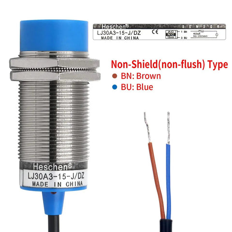 M30 Inductive Proximity Sensor Switch Non Shield Type LJ30A3 15 JDZ 15mm Sensing Range 90 250VAC 400mA Normally Closed NC 2 Wire