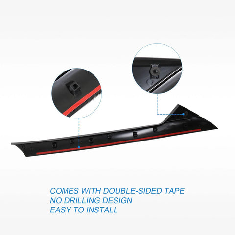 Ford Explorer 2011-2019 A-pillar front molding, passenger side, black plastic with red tape
