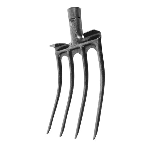 Steel Garden Fork Replacement Head Four Tine Heavy Duty Digging Fork For Farm And Yard Stable Work Manure Handling Spading Tool